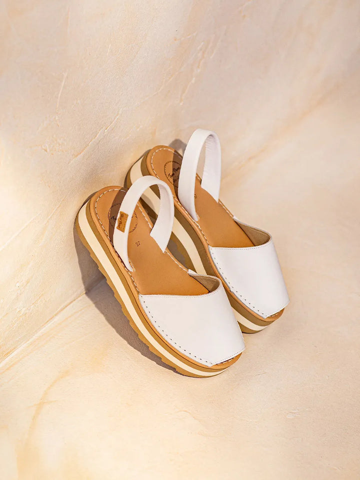 Menorquinas mujer - Abarca de mujer en piel con plataforma | ALAIOR-P - Toni Pons