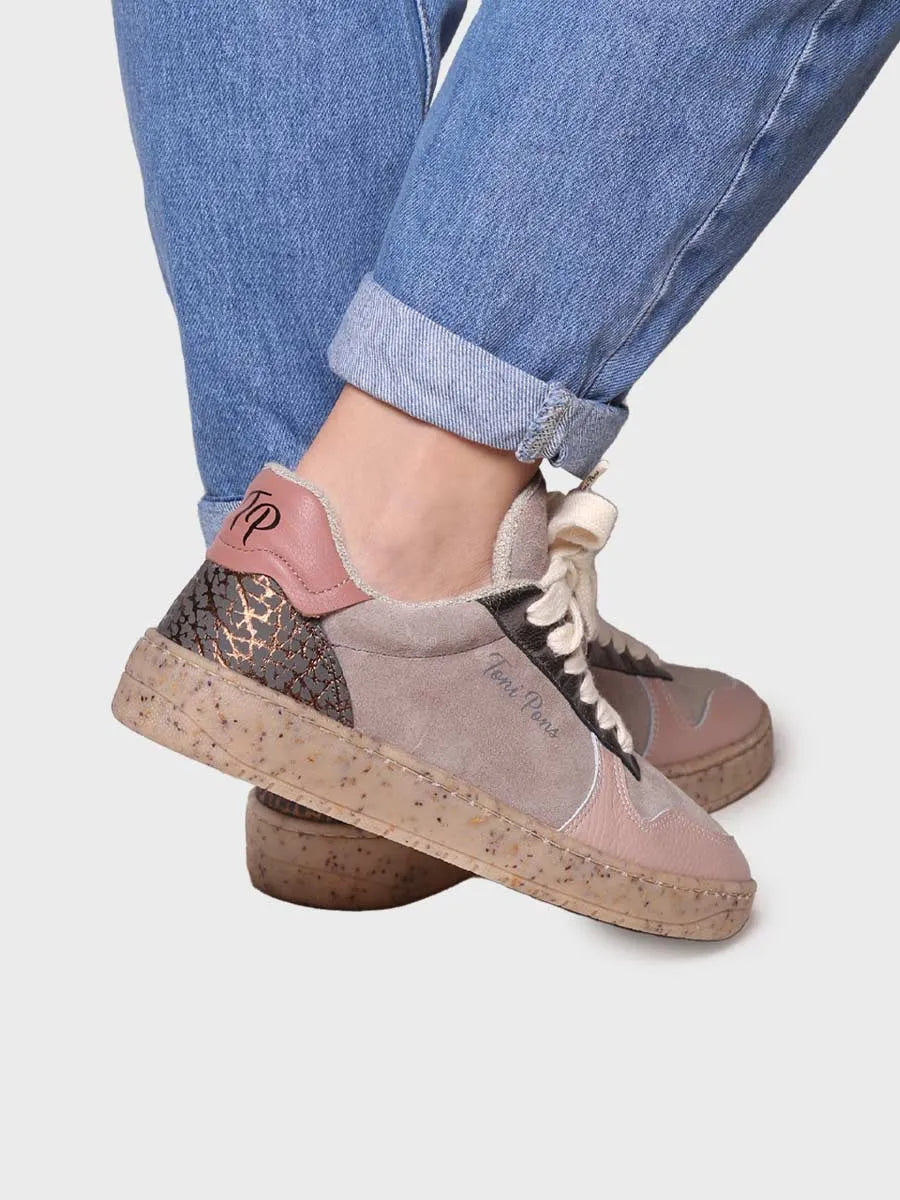 Sneaker para mujer en serraje y piel - ALEXANDRA