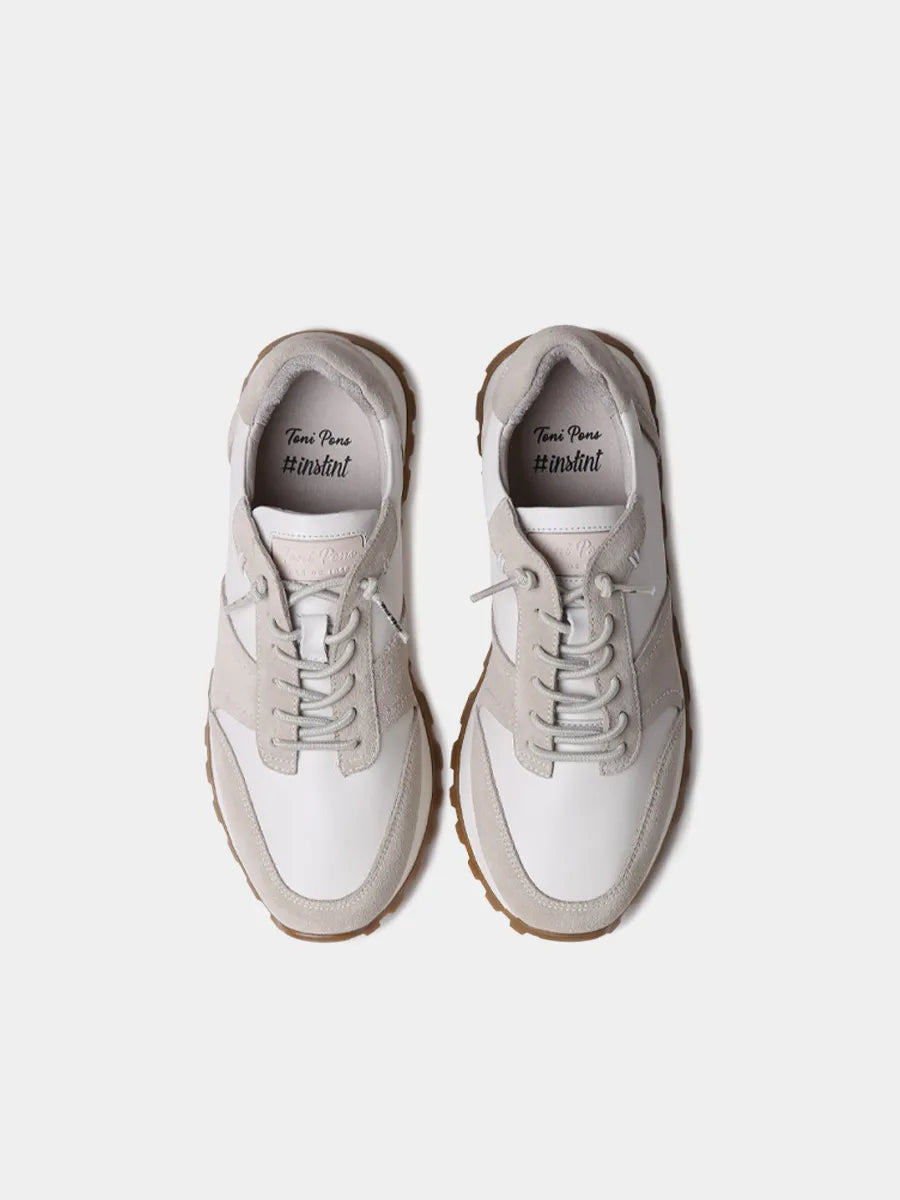 Zapatillas deportivas de piel metalizada y serraje para mujer | ALICIA