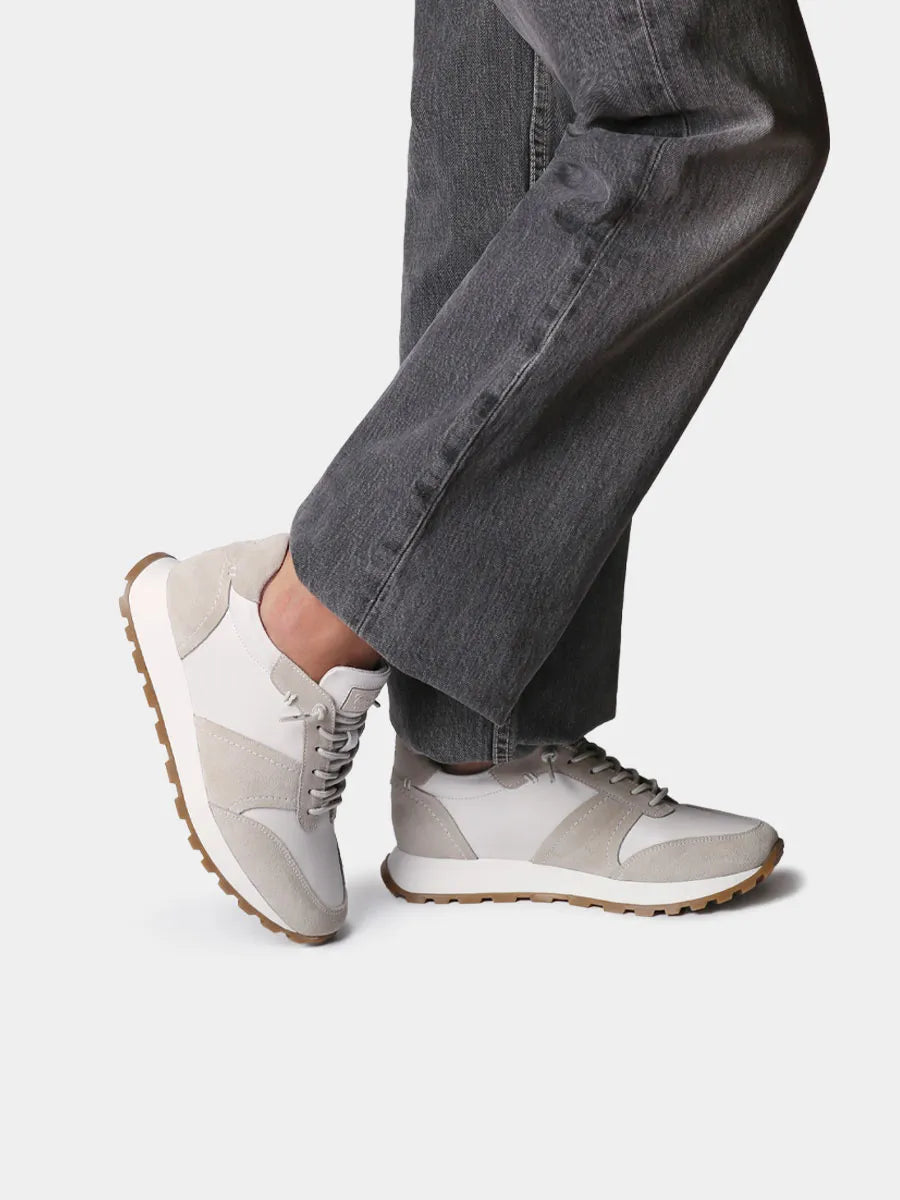 Zapatillas deportivas de piel metalizada y serraje para mujer | ALICIA