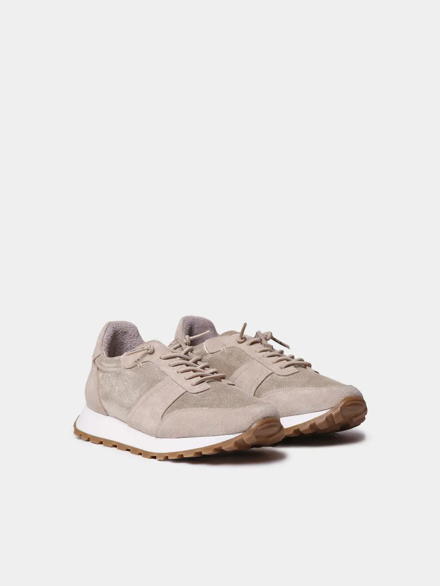 Zapatillas deportivas de piel metalizada y serraje para mujer | ALICIA