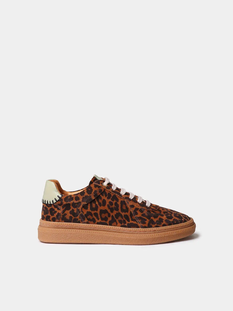Zapatillas deportivas de piel para mujer con animal print | AUREA