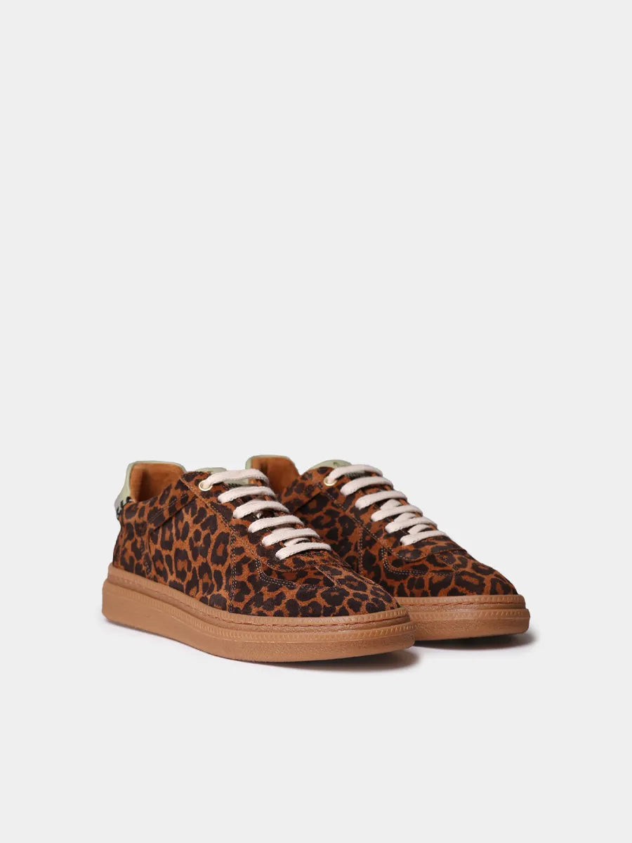 Zapatillas deportivas de piel para mujer con animal print | AUREA