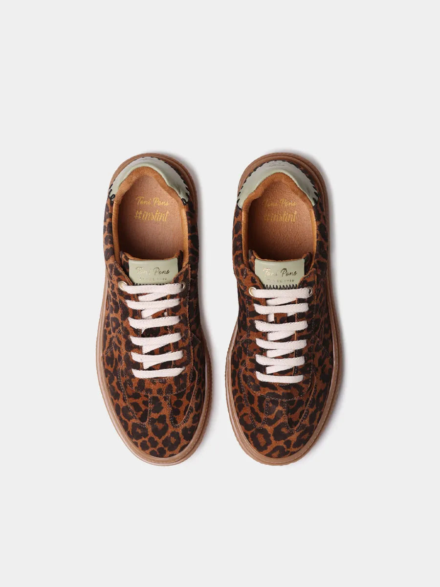 Zapatillas deportivas de piel para mujer con animal print | AUREA