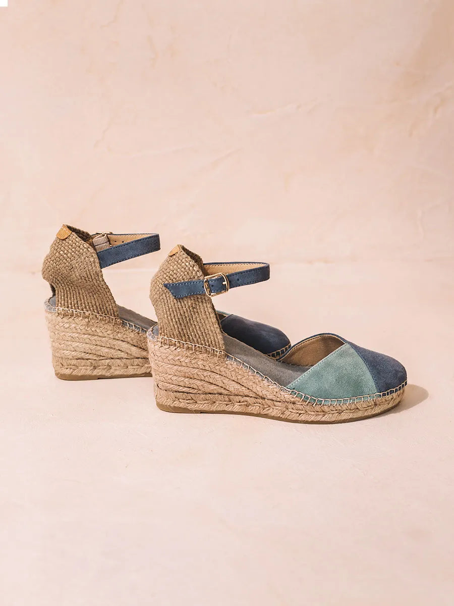 Women's espadrille in two-tone suede with wedge TONI PONS