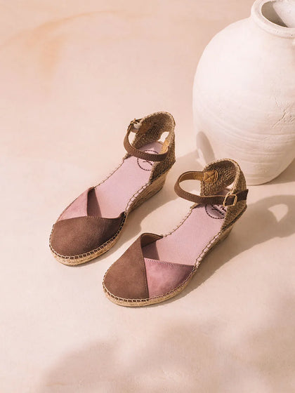 alpargatas mujer - Alpargata de mujer en ante bicolor con cuña | BERAL - Toni Pons