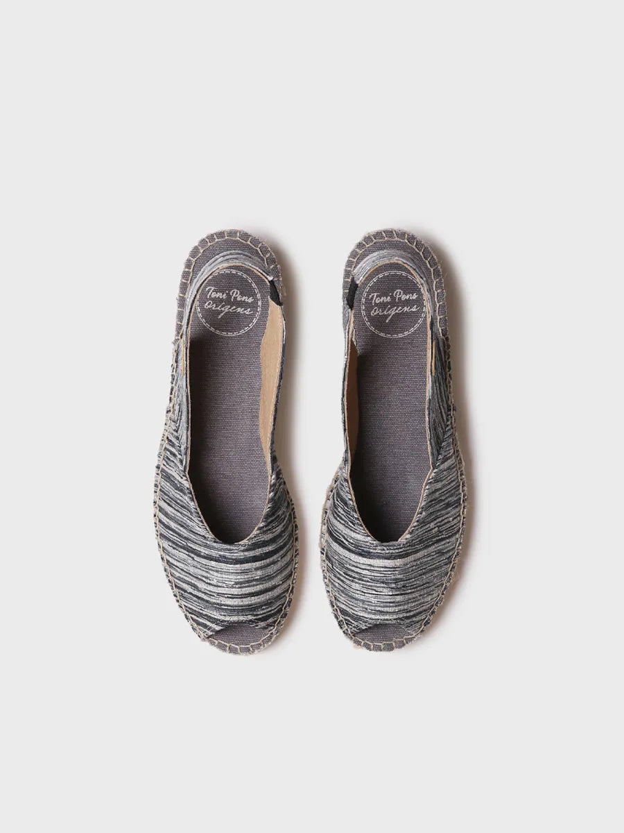 alpargatas mujer - Alpargata peep toe de mujer con cuña y tejido rayado | BERI-RG - Toni Pons