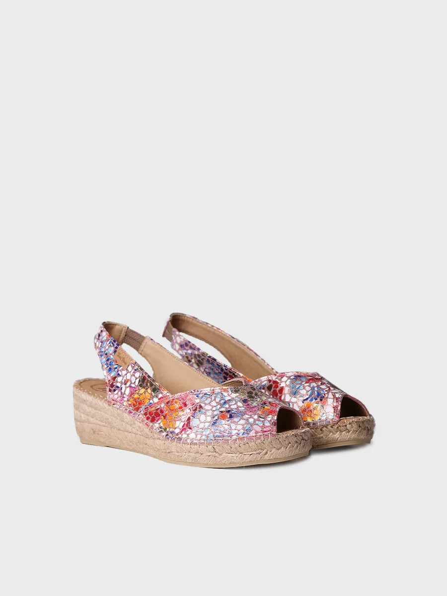alpargatas mujer - Alpargata peep toe de mujer con cuña en piel | BERNIA-PM - Toni Pons