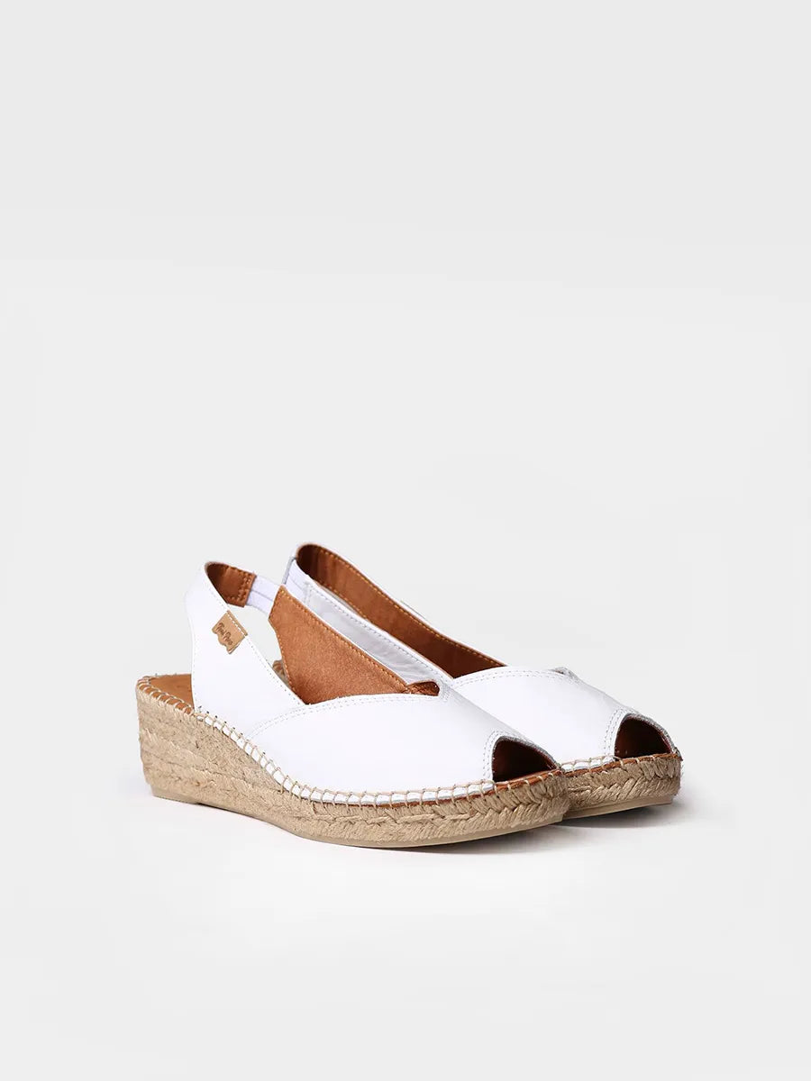 alpargatas mujer - Alpargata peep toe de mujer con cuña en piel | BERNIA-P - Toni Pons