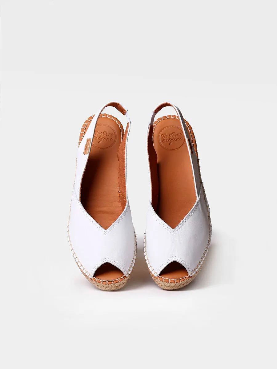 alpargatas mujer - Alpargata peep toe de mujer con cuña en piel | BERNIA-P - Toni Pons