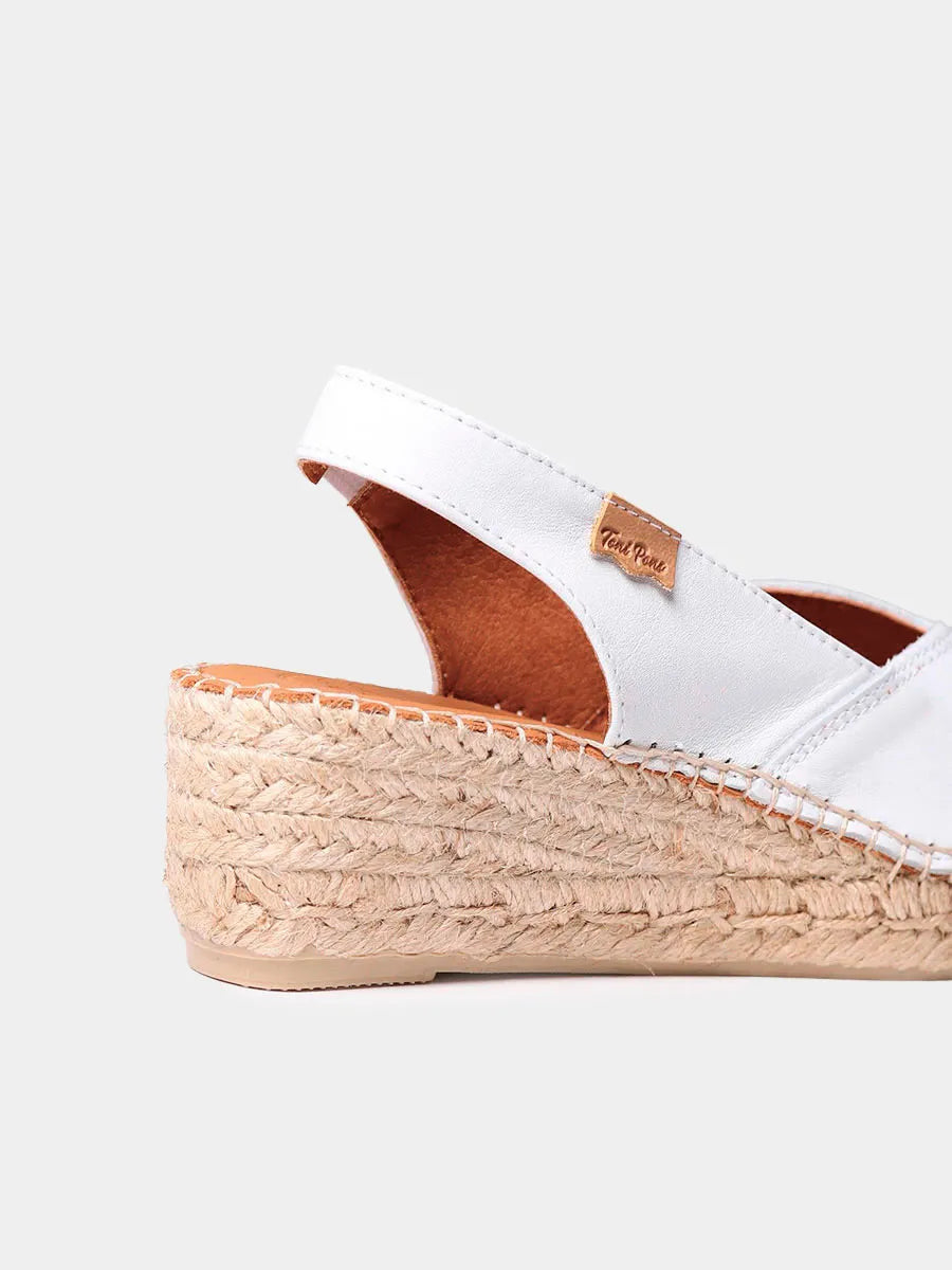 alpargatas mujer - Alpargata peep toe de mujer con cuña en piel | BERNIA-P - Toni Pons