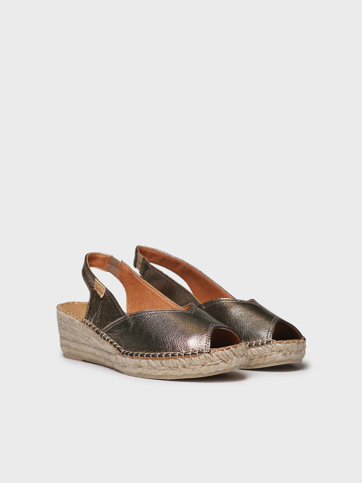 - Alpargata peep toe de mujer con cuña en piel | BERNIA-P - Toni Pons