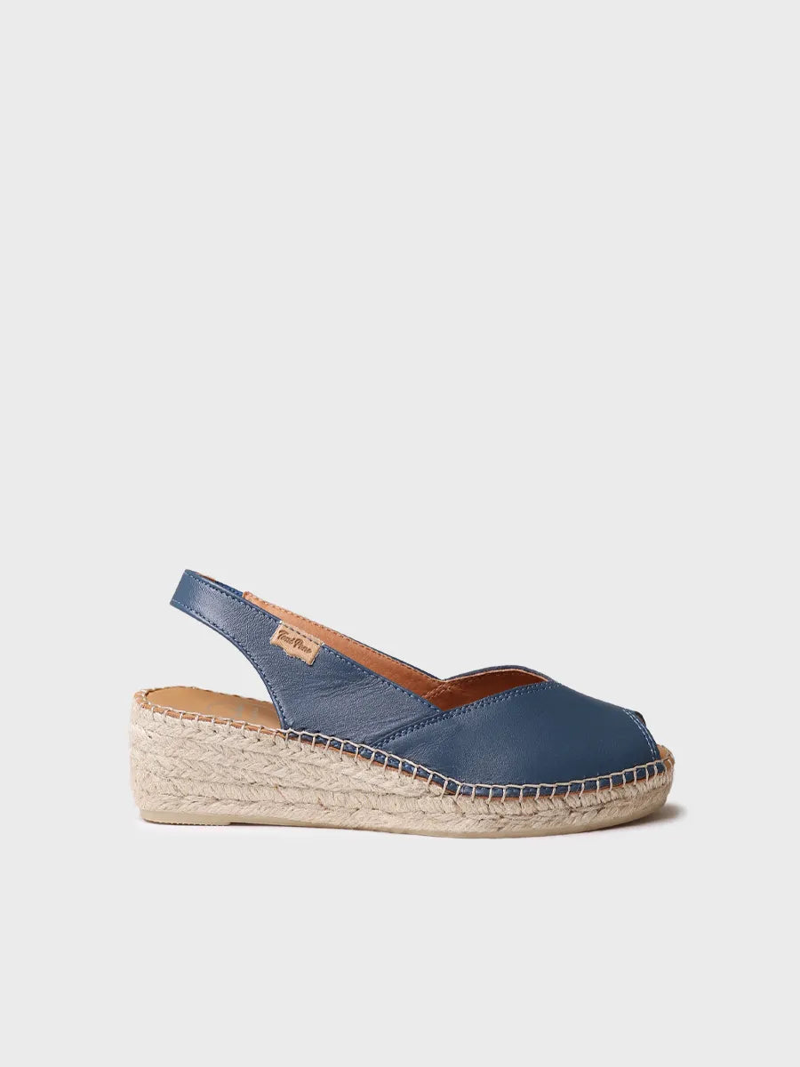alpargatas mujer - Alpargata peep toe de mujer con cuña en piel | BERNIA-P - Toni Pons