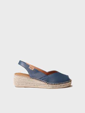 alpargatas mujer - Alpargata peep toe de mujer con cuña en piel | BERNIA-P - Toni Pons