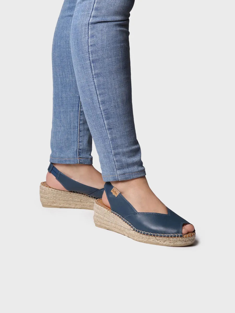 alpargatas mujer - Alpargata peep toe de mujer con cuña en piel | BERNIA-P - Toni Pons