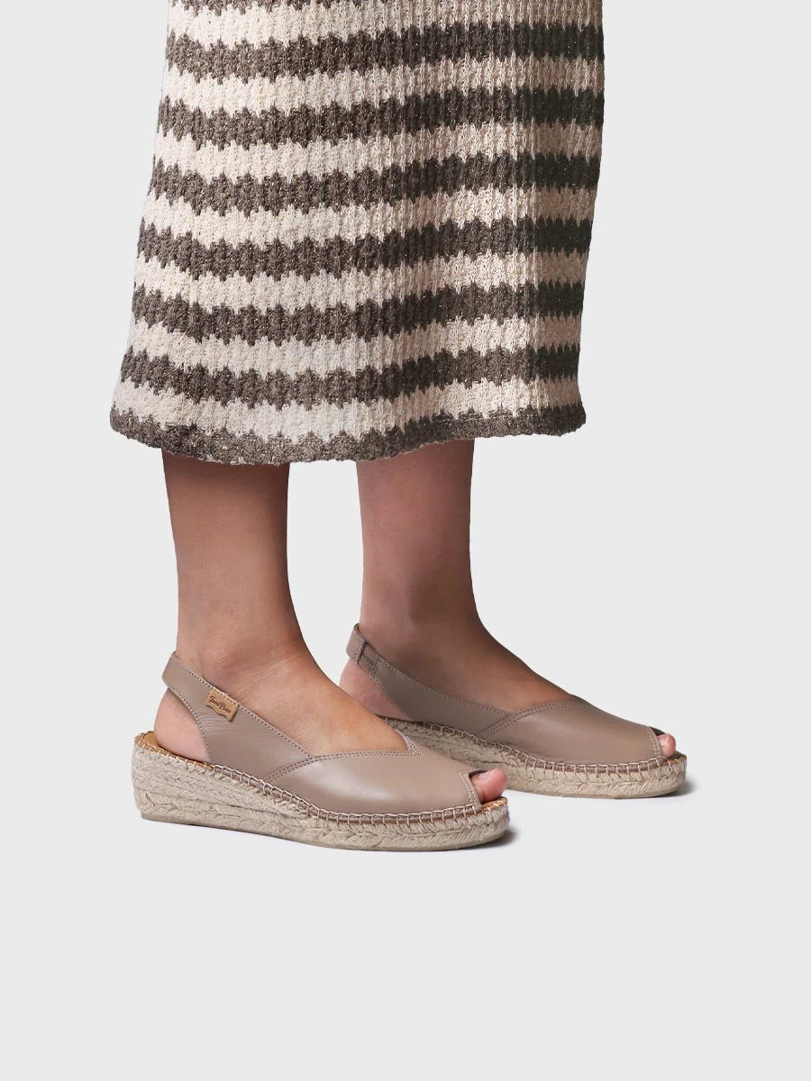 - Alpargata peep toe de mujer con cuña en piel | BERNIA-P - Toni Pons