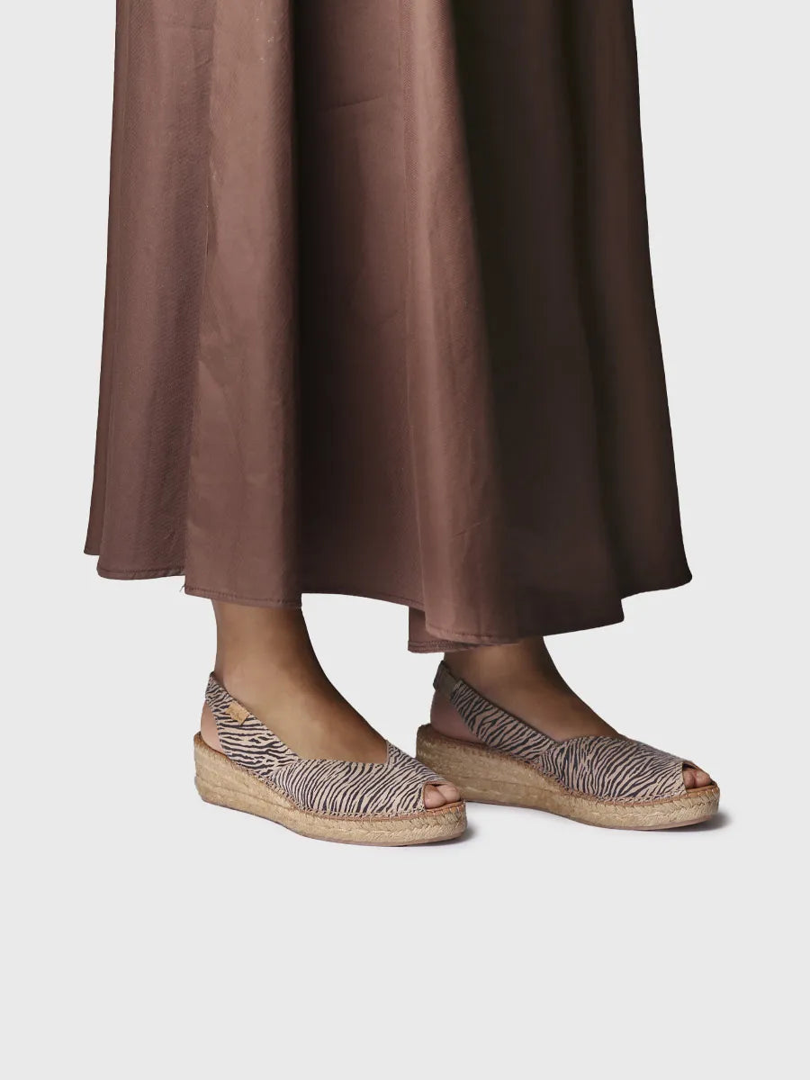 - Alpargatas de cuña de mujer en piel animal print | BERNIA-ZB - Toni Pons