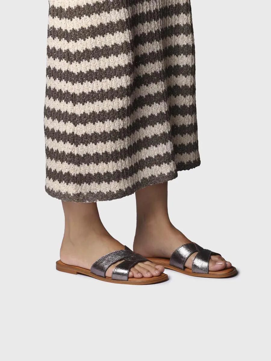 - Sandalias planas de mujer en piel metalizada | BRESCIA - Toni Pons