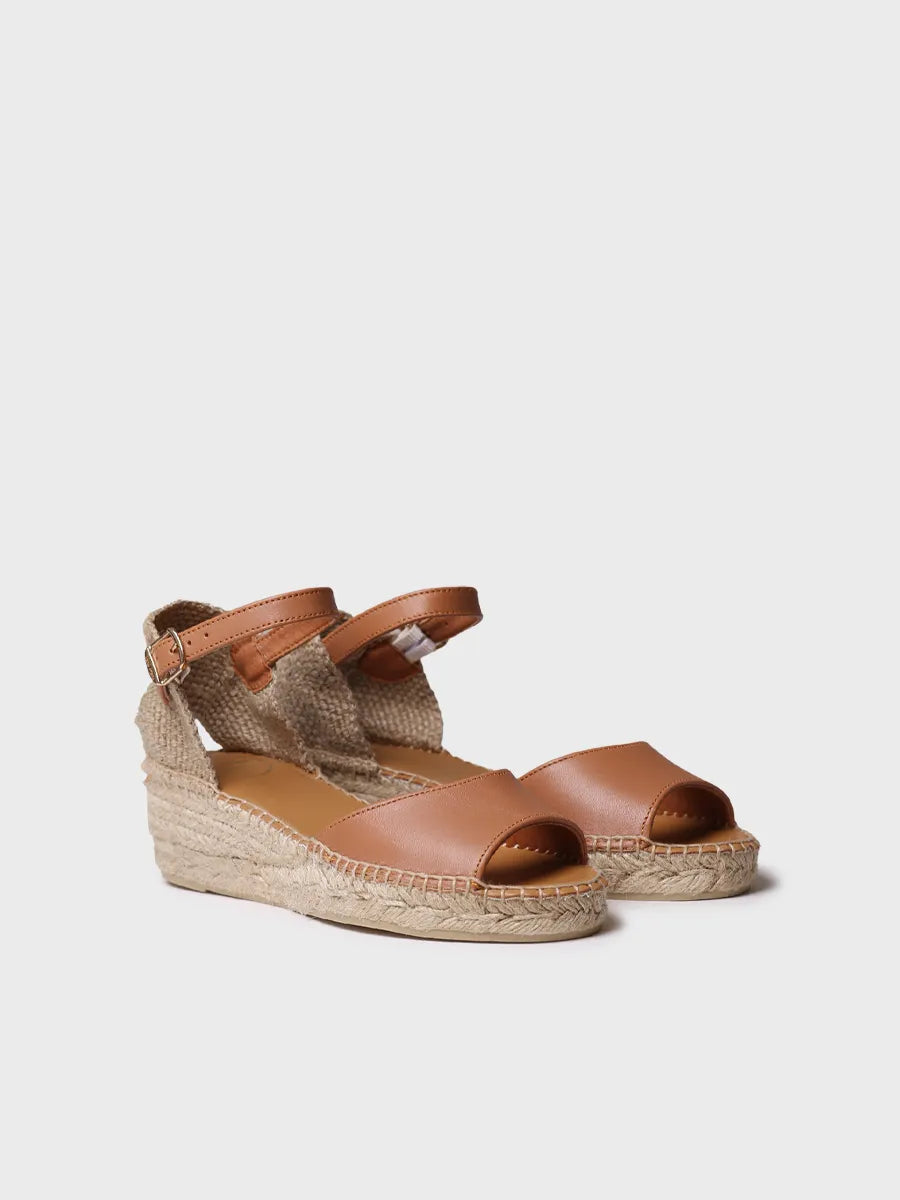 alpargatas mujer - Alpargata abierta de mujer con cuña baja | BRIELLA-P  - Toni Pons