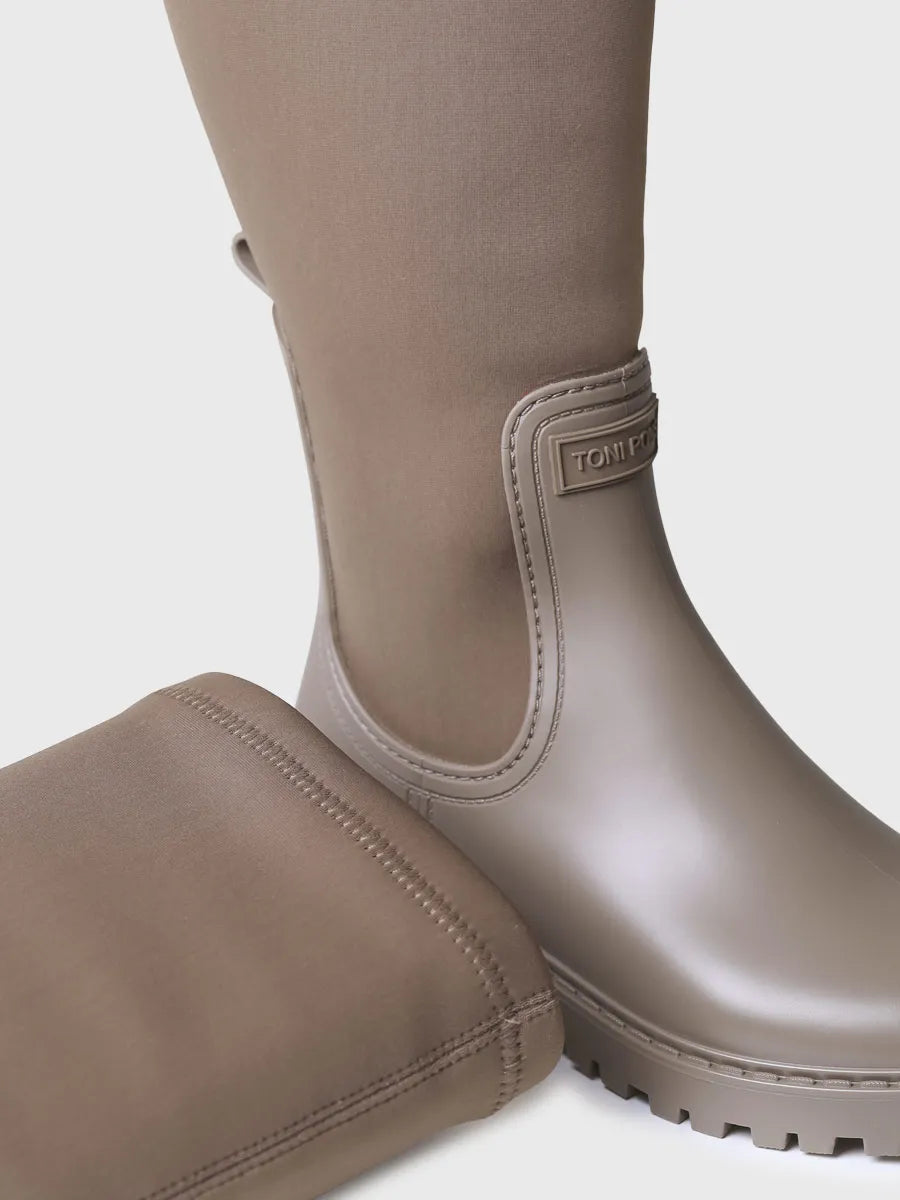 botas mujer - Bota alta de agua para mujer en goma y licra | CARDIFF  - Toni Pons