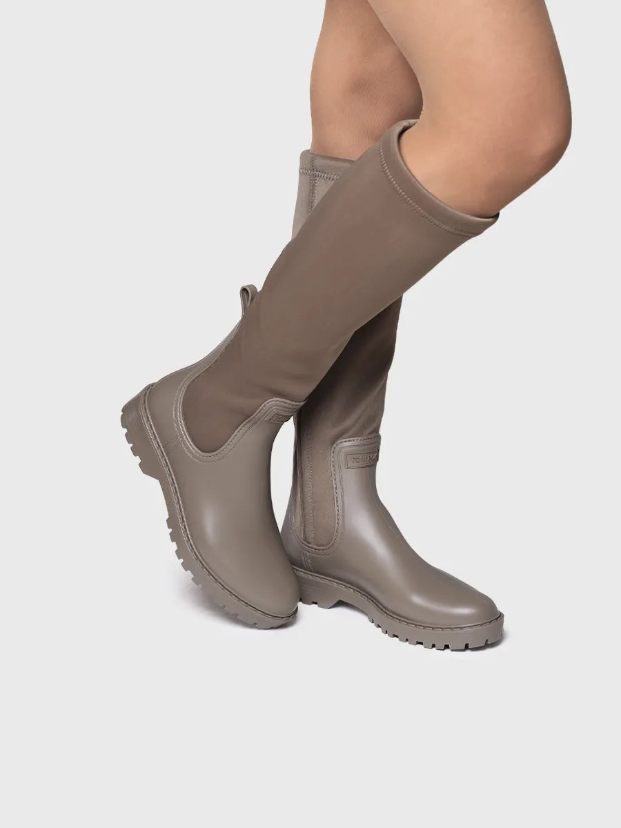 botas mujer - Bota alta de agua para mujer en goma y licra | CARDIFF  - Toni Pons