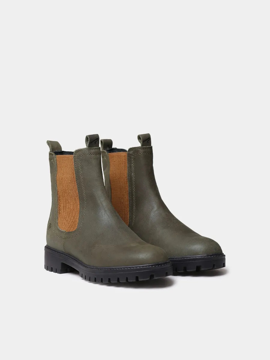 Leather lace-up ankle boot for men