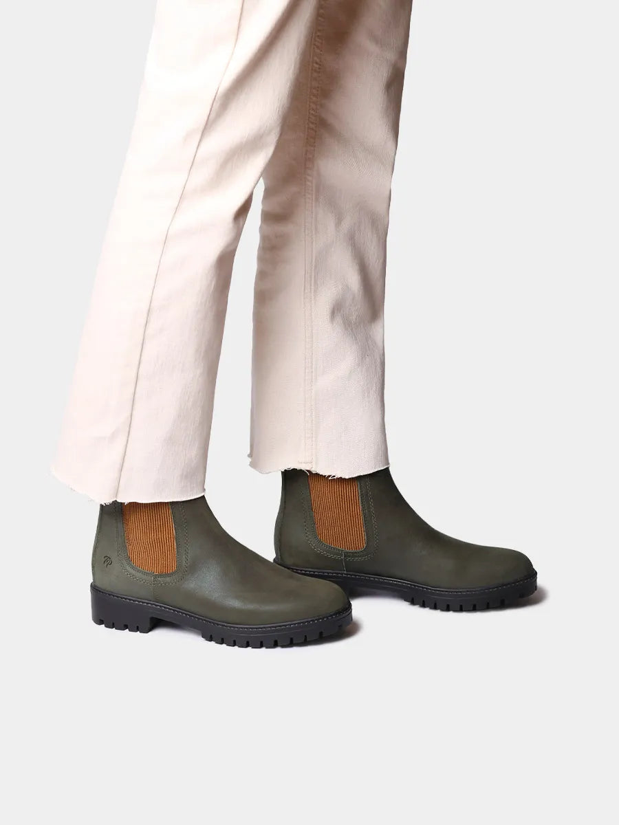 Leather lace-up ankle boot for men