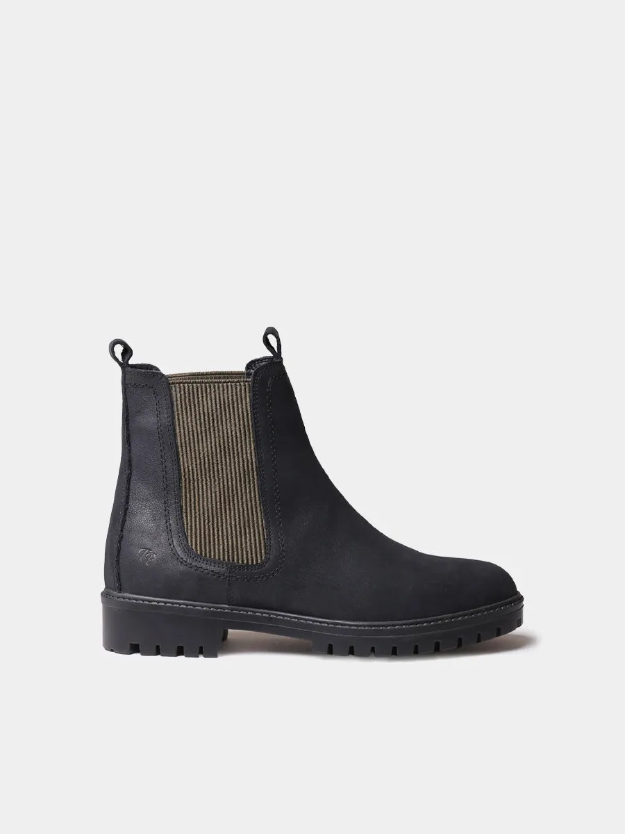 Leather lace-up ankle boot for men