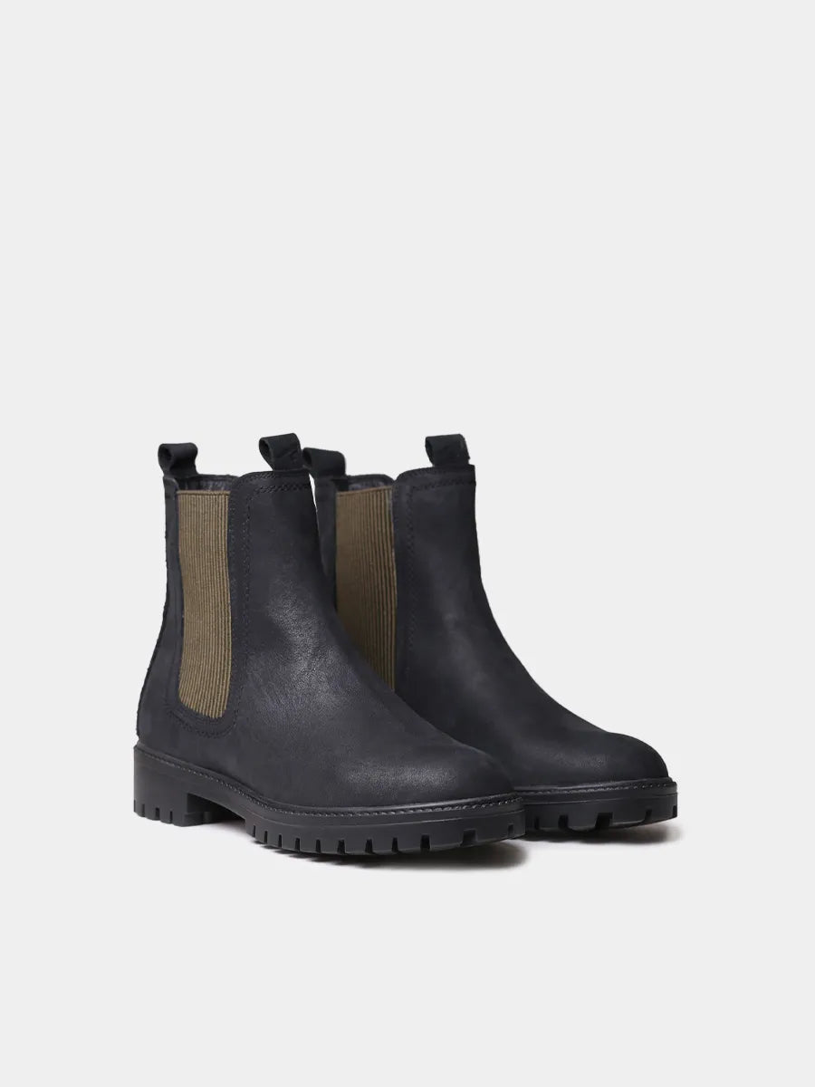 Leather lace-up ankle boot for men