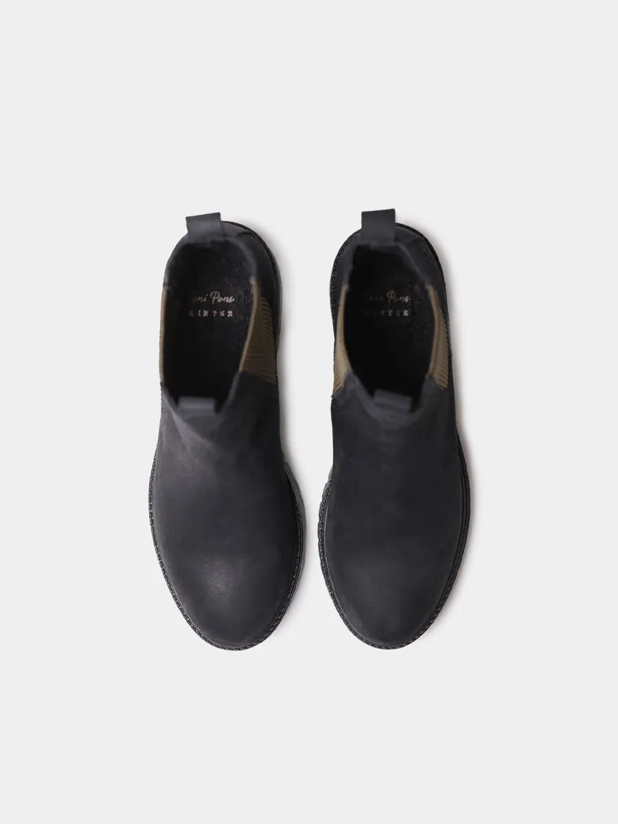 Leather lace-up ankle boot for men
