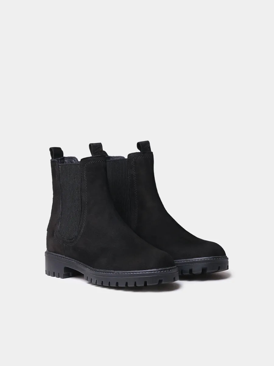 Leather lace-up ankle boot for men