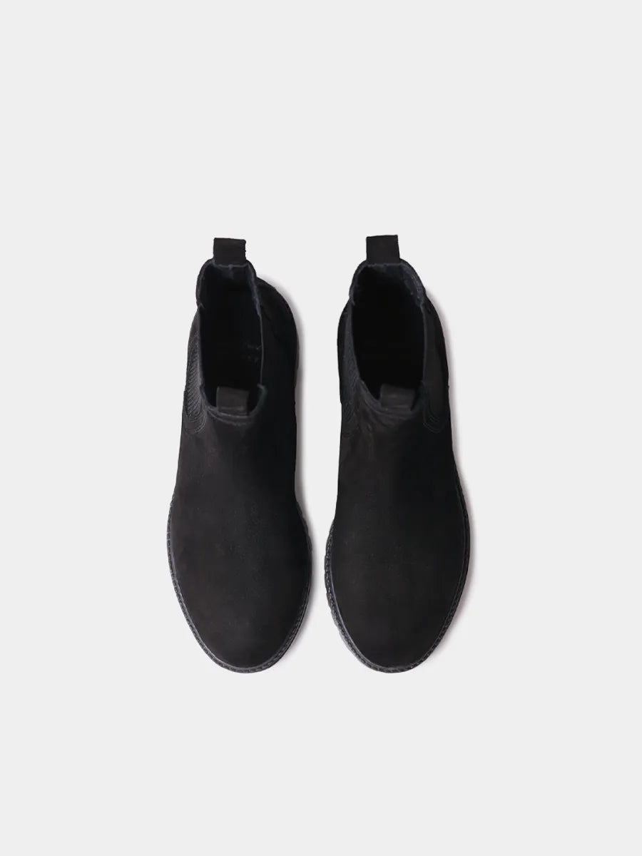 Leather lace-up ankle boot for men