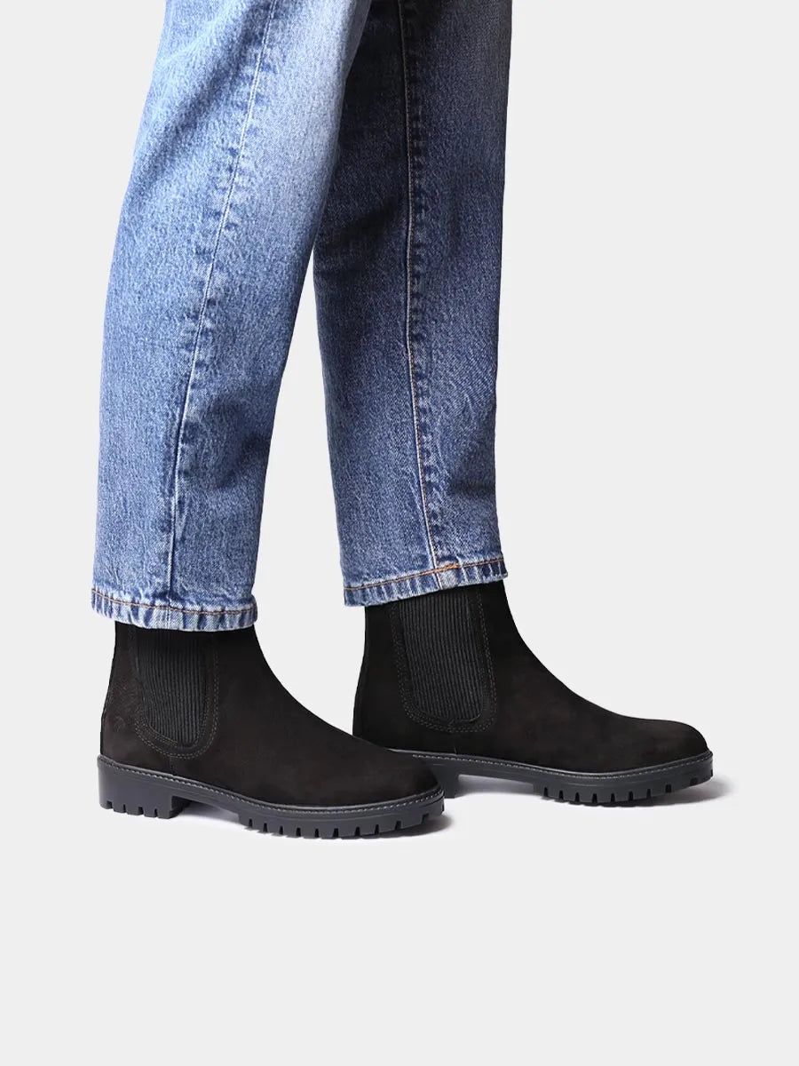 Leather lace-up ankle boot for men