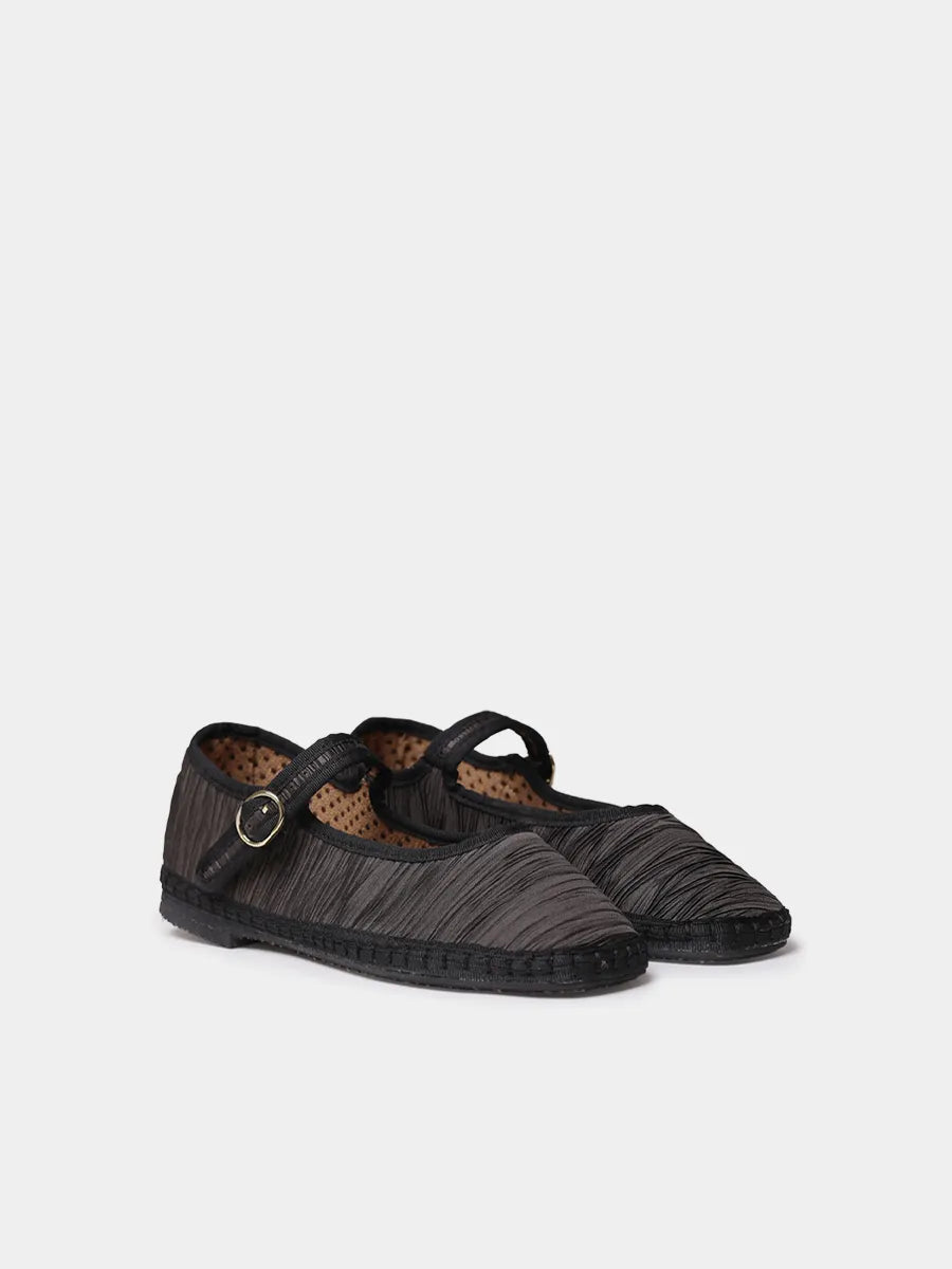 Zapatos mujer - Merceditas para mujer en material plisado con suela plana | CAROLINA - Toni Pons