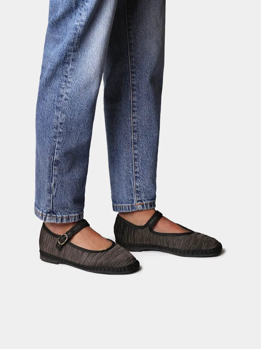 Zapatos mujer - Merceditas para mujer en material plisado con suela plana | CAROLINA - Toni Pons