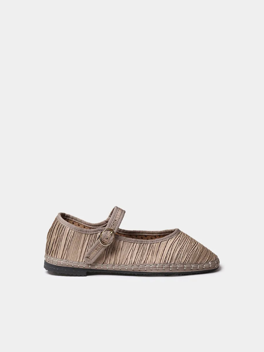 Zapatos mujer - Merceditas para mujer en material plisado con suela plana | CAROLINA - Toni Pons