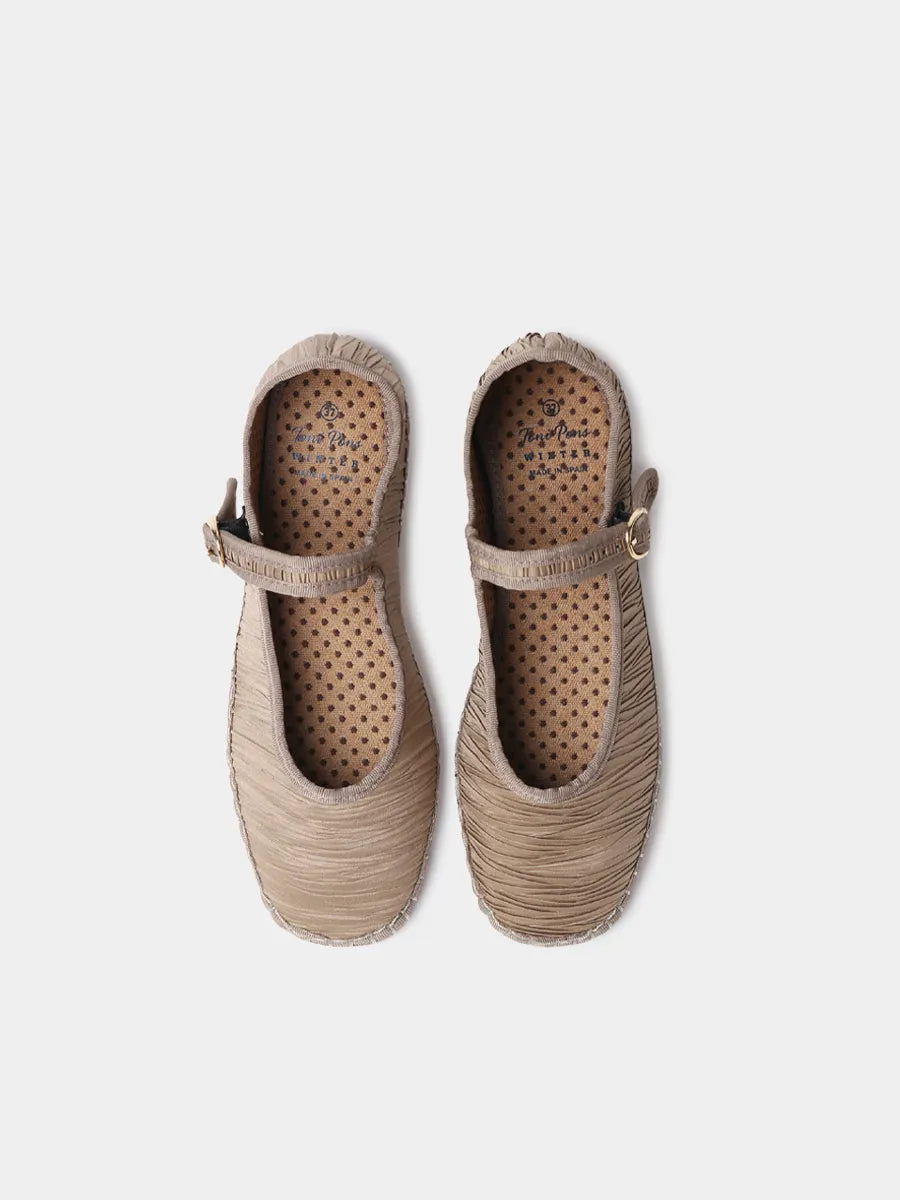 Zapatos mujer - Merceditas para mujer en material plisado con suela plana | CAROLINA - Toni Pons