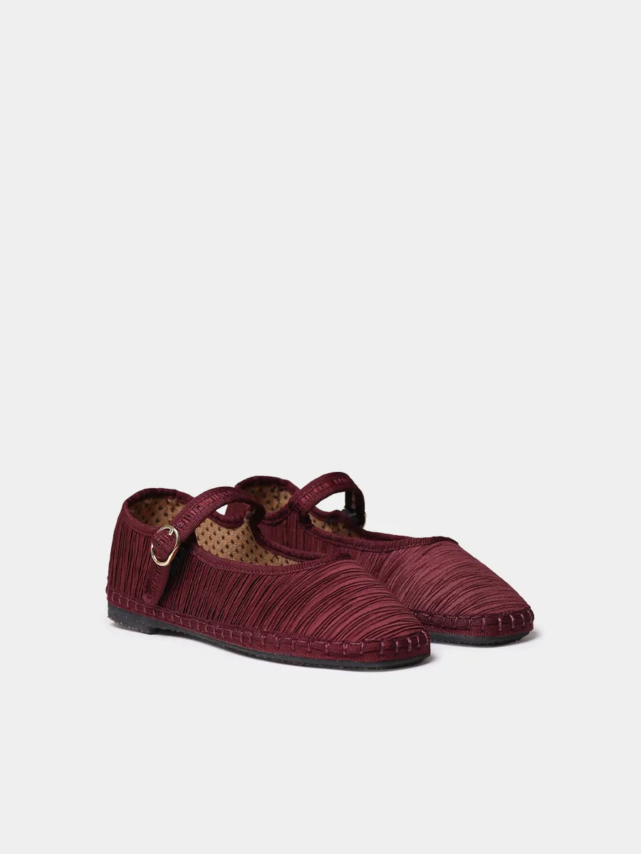 Zapatos mujer - Merceditas para mujer en material plisado con suela plana | CAROLINA - Toni Pons