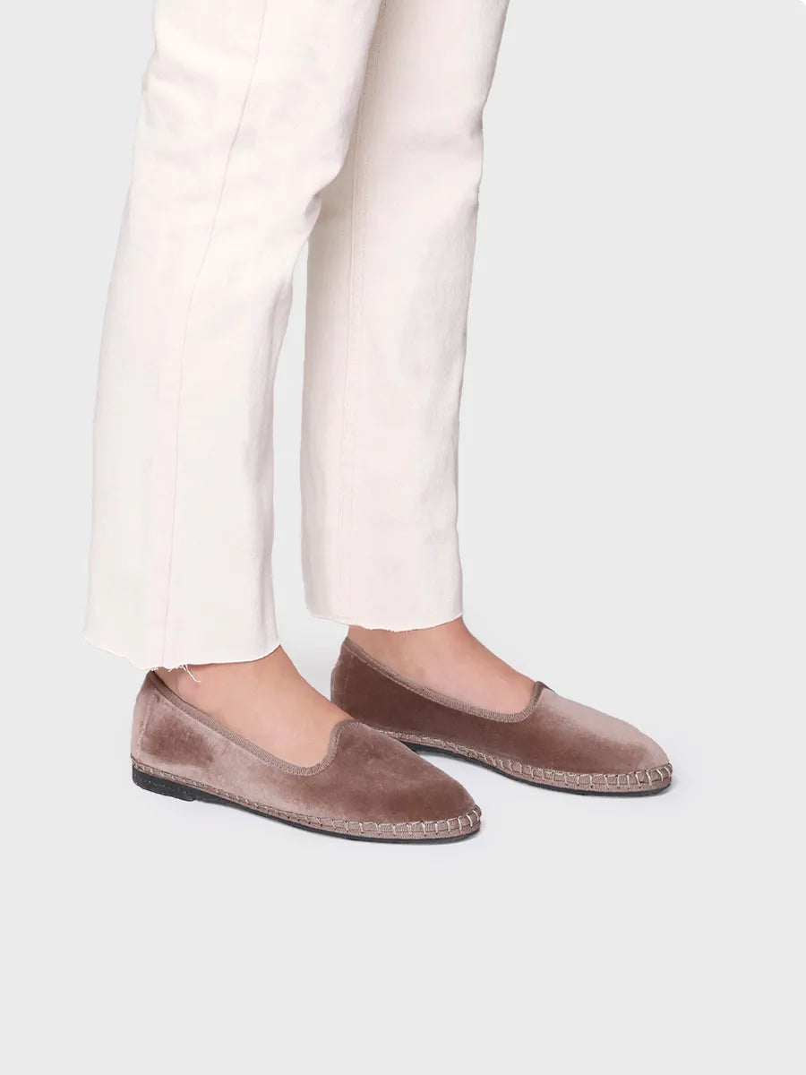 Women's velvet ballerina - CLAUDINA