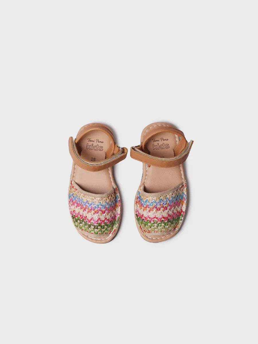 menorquinas infantiles - Abarca infantil en tejido multicolor con cierre de velcro | COVA-NZ  - Toni Pons