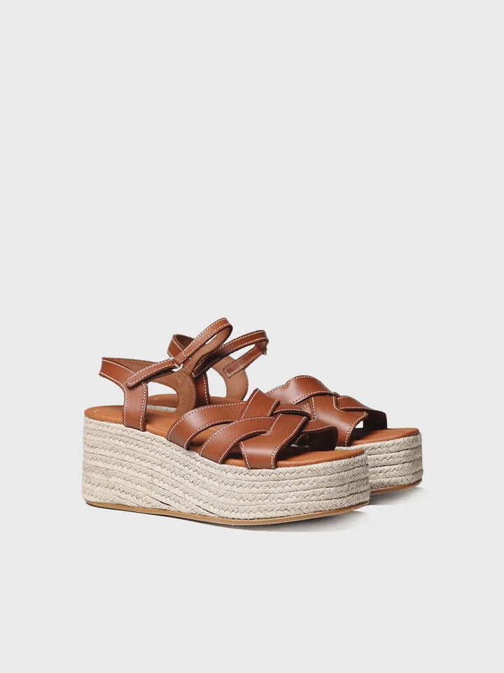 alpargatas mujer - Sandalia de plataforma dorada - Toni Pons