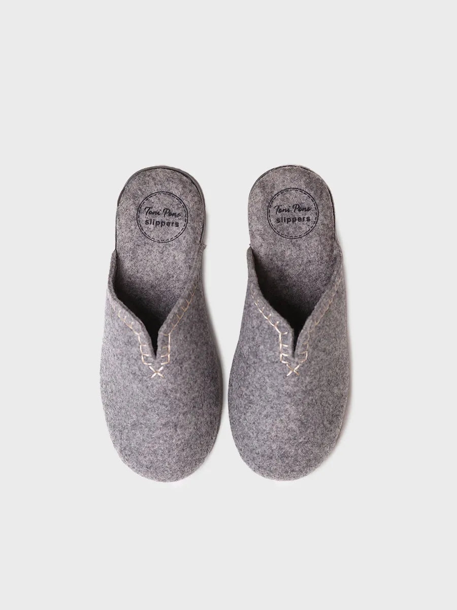 zapatillas de casa mujer - Zapatilla tipo zueco para mujer en fieltro reciclado | CUNIT-FR - Toni Pons