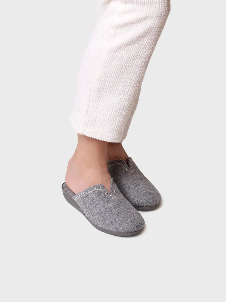 zapatillas de casa mujer - Zapatilla tipo zueco para mujer en fieltro reciclado | CUNIT-FR - Toni Pons