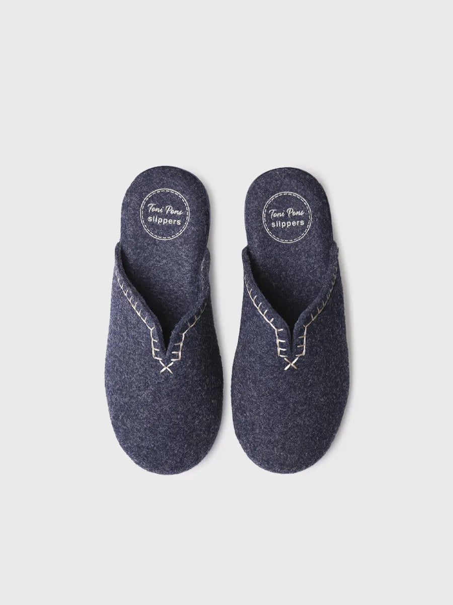 zapatillas de casa mujer - Zapatilla tipo zueco para mujer en fieltro reciclado | CUNIT-FR - Toni Pons