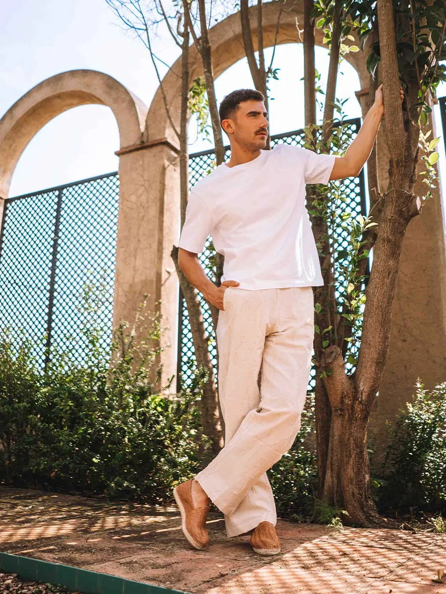 alpargatas hombre - Alpargata cerrada de hombre en rafia con suela de yute | DAMASC  - Toni Pons