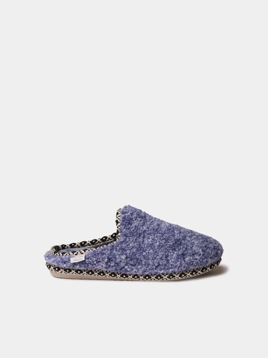 Women's backless felt slippers with wedge