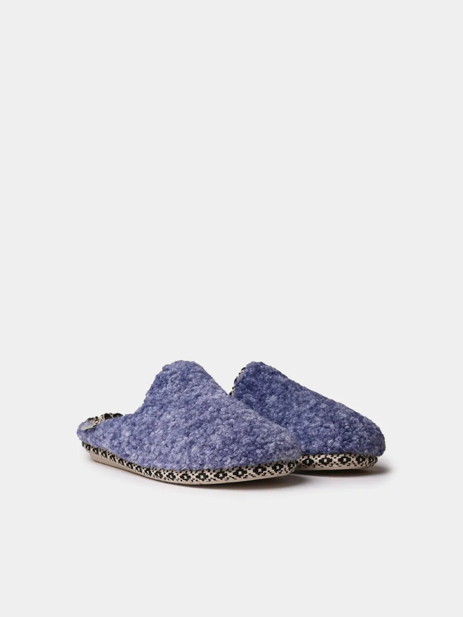 Women's backless felt slippers with wedge