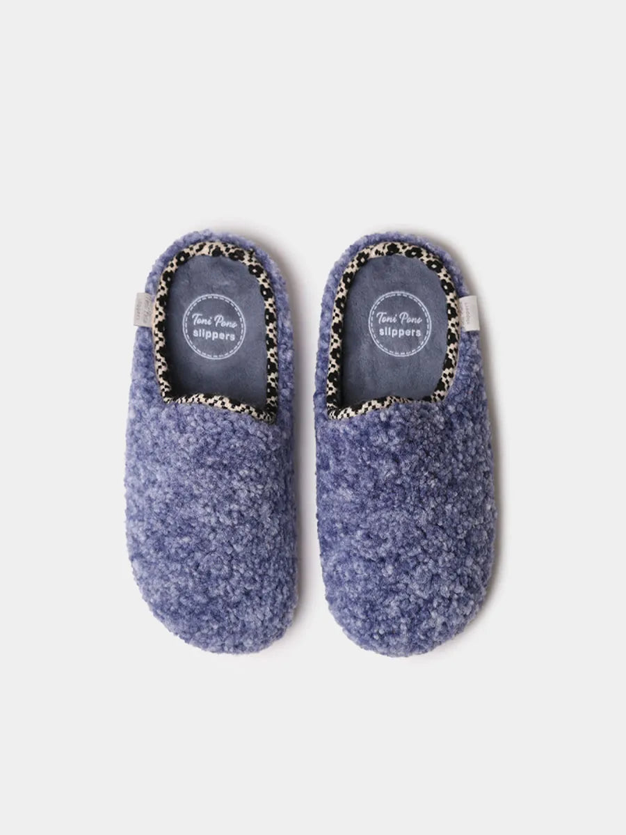 Women's backless felt slippers with wedge