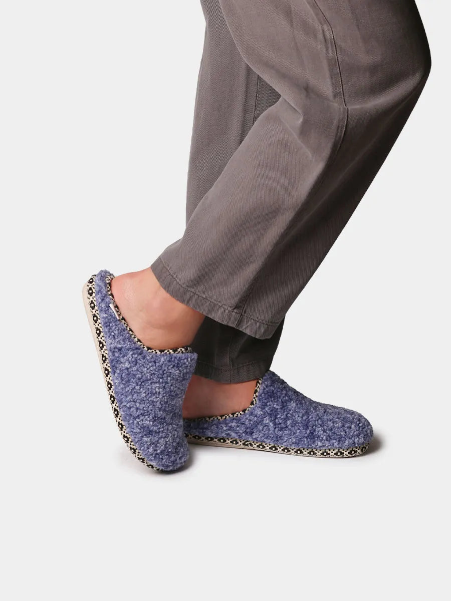Women's backless felt slippers with wedge