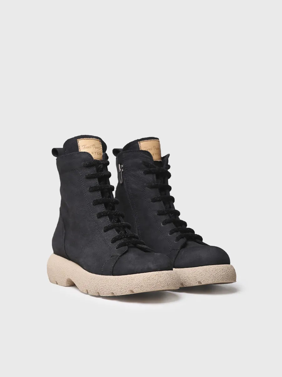 botines mujer - Botín para mujer en piel nobuk con cordones | DASHA  - Toni Pons